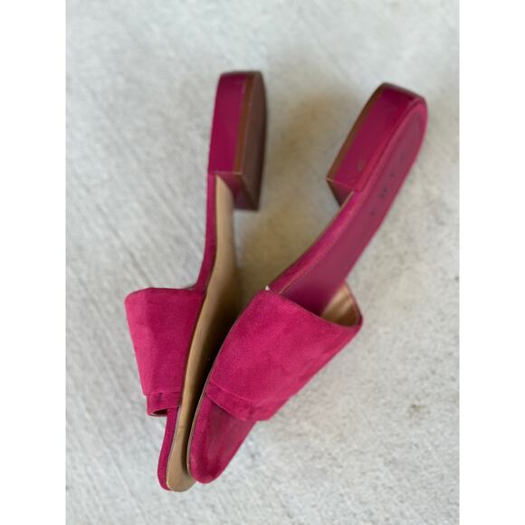 Zara Women's Trafaluc 2811 Pink/Red Velvety Open Toe Heel Sandals EU 40 | US 10 - Picture 4 of 6